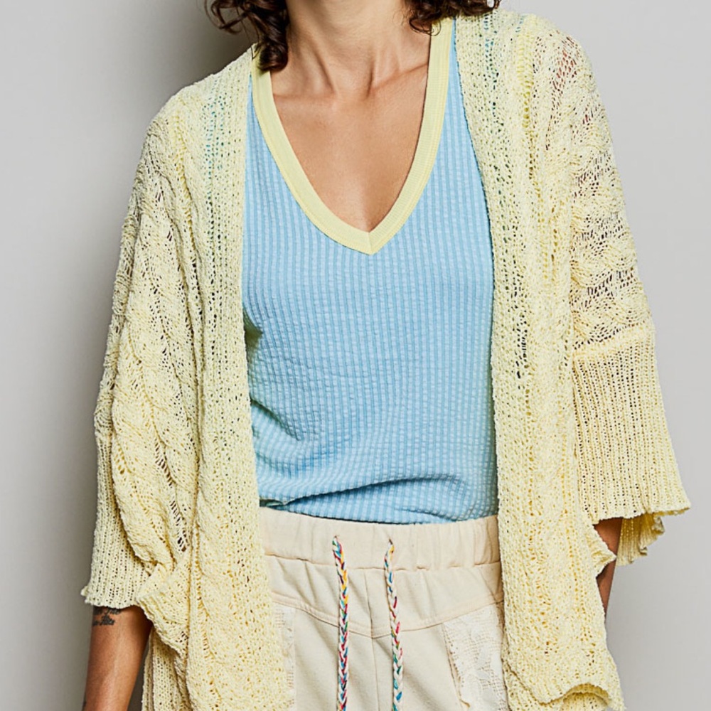 🇺🇸POL Yellow Knit Cardigan